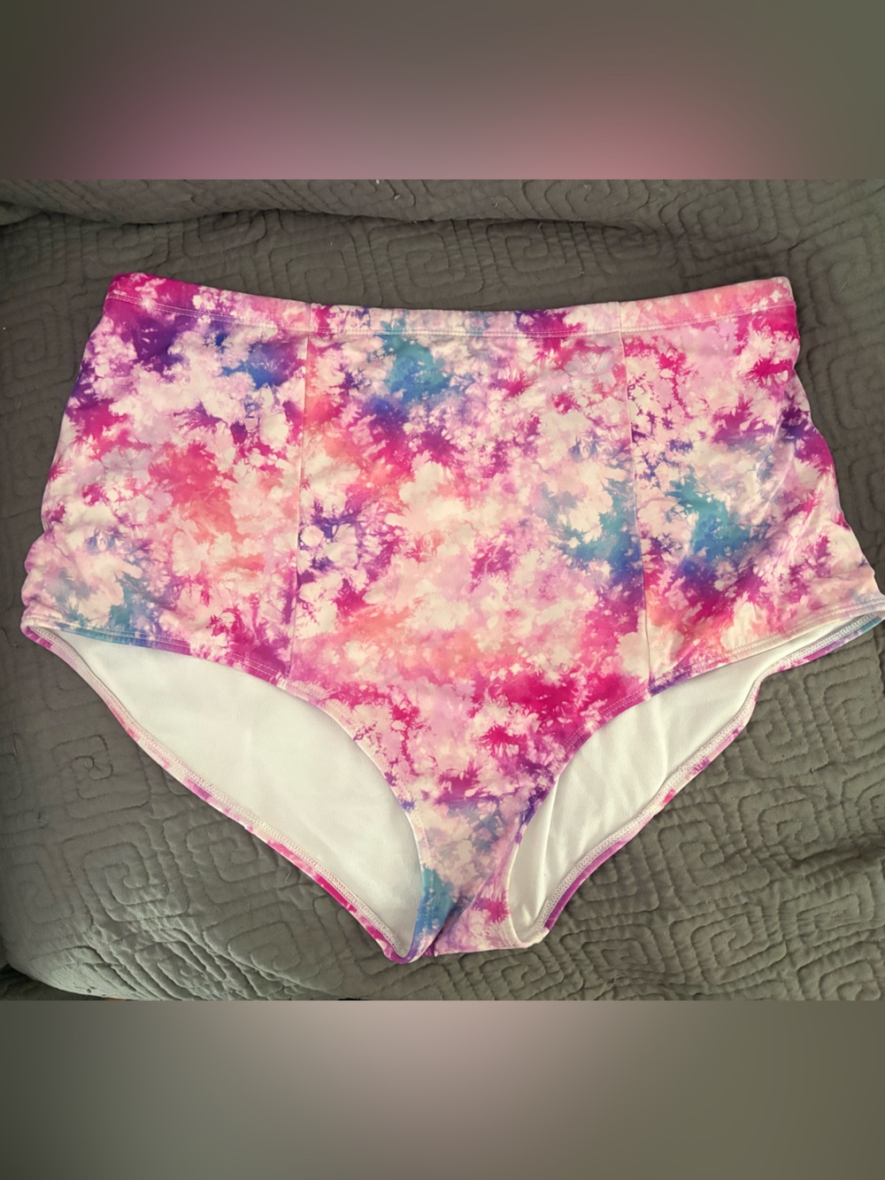 torrid size 2 Pink Purple Blue Tie-Dye High-Waist Swim Bottoms